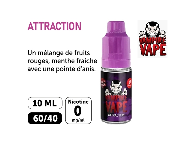 E-LIQUIDE VAMPIRE VAPE 10ml ATTRACTION 00mg
