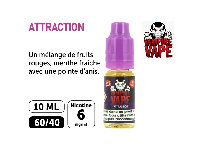 E-LIQUIDE VAMPIRE VAPE 10ml ATTRACTION 06mg