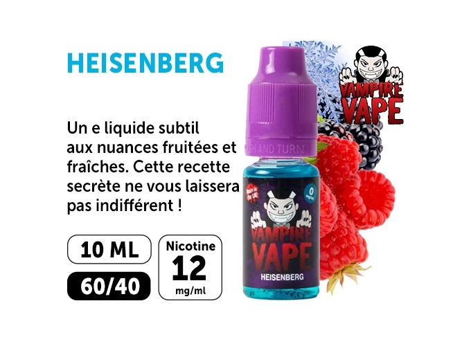 E-LIQUIDE VAMPIRE VAPE 10ml HEISENBERG 12mg