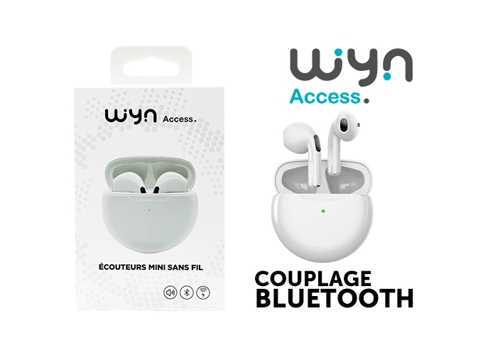 ECOUTEUR SANS FIL BLUETOOTH STEREO BLANC