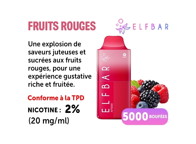 ELFBAR AF 5000 FRUITS ROUGES 20 MG (5)