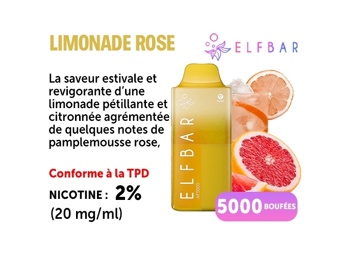 ELFBAR AF 5000 LIMONADE ROSE 20 MG (5)