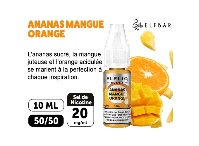 ELFLIQ  ANANAS MANGUE ORANGE   10ML 20MG