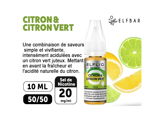 ELFLIQ  CITRON ET CITRON VERT   10ML 20MG