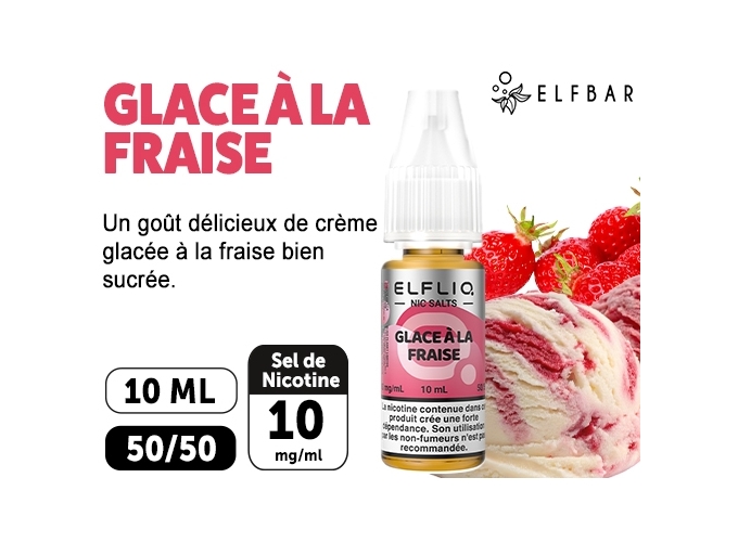 ELFLIQ  GLACE A LA FRAISE  10ML 10MG