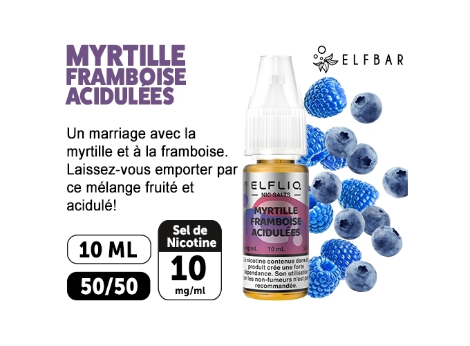 ELFLIQ  MYRTILLE FRAMBOISE 10ML 10MG