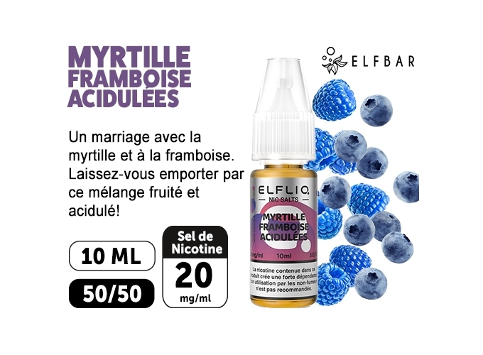ELFLIQ  MYRTILLE FRAMBOISE 10ML 20MG