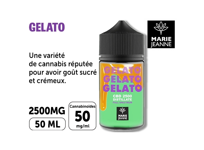 ELIQUIDE 50 ML GELATO WAX DISTILLATE FS 2500MG (8)