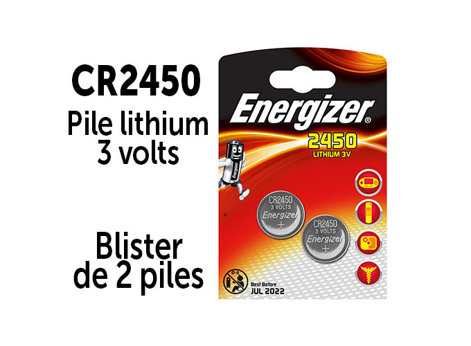 ENERGIZER   CARTE 2 PILES CR2450 LITHIUM 3V (10)
