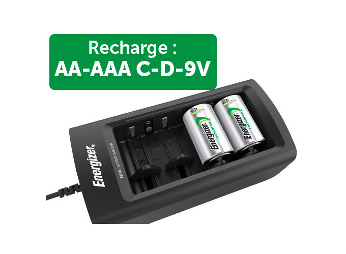 ENERGIZER CHARG. 3H POUR ACCUS NiMH AAA AA C D 9V
