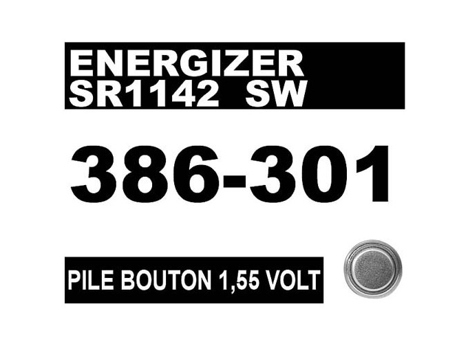 ENERGIZER PILE 386-SR1142SW   301-SR1142W 1,5V (10