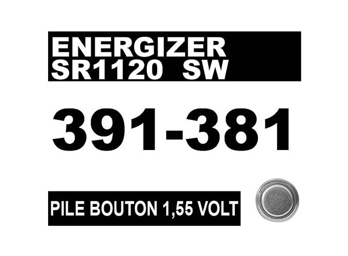 ENERGIZER PILE 391-SR1120SW   381-SR1120W 1,5V (10