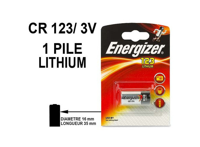 ENERGIZER   PILE CR123A LITHIUM 3V (6)