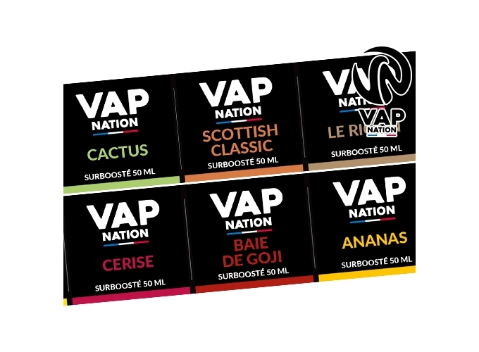 ETIQUETTES VAP NATION 50 ML 43 SAVEURS ARRIERE