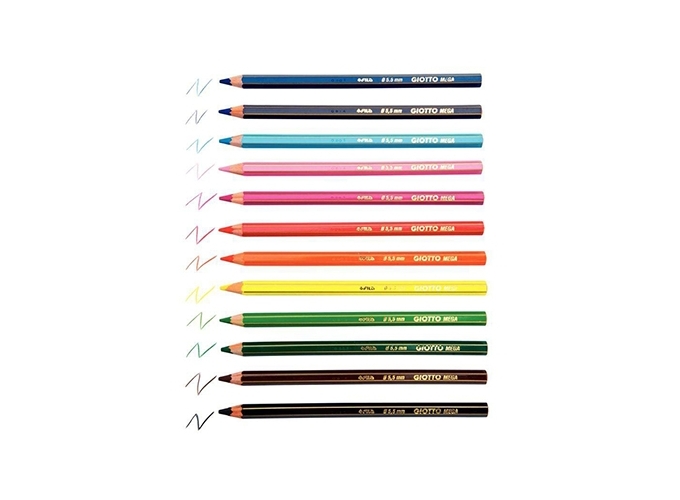 ETUI 12 CRAYONS COULEUR 18CM GIOTTO (10)