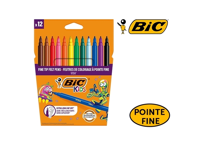 ETUI 12 FEUTRES COLOR. BIC KIDS VISA PTE.FINE