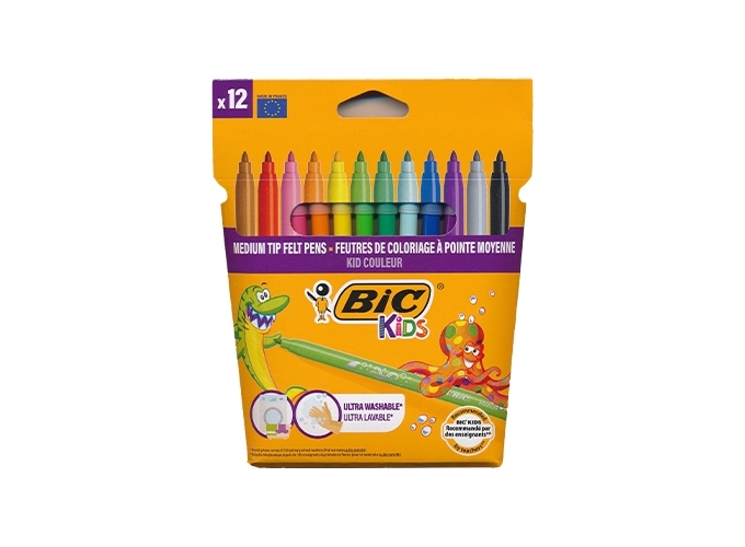 ETUI 12 FEUTRES COLOR. PTE MOYENNE BIC KIDS (25)