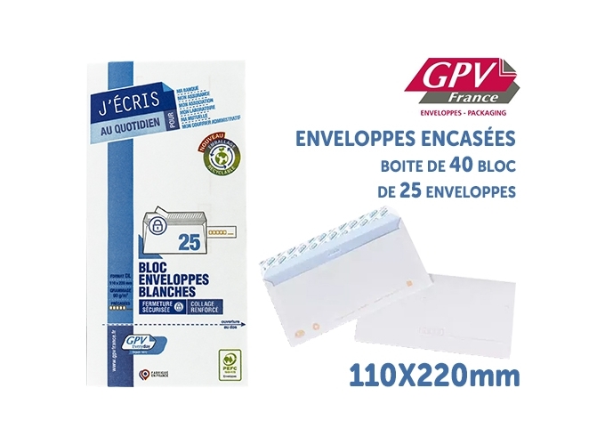 ETUI 25 ENV. 110X220 90GR COD'EXPRESS S C (BTE.40)
