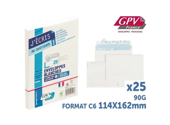 ETUI 25 ENV. C6 90GR COD'EXPRESS S C (BTE.40)