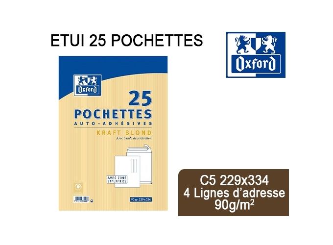 ETUI 25 POCH. KRAFT 90G AC. PROT. 229X324 (A4)