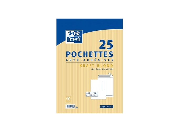 ETUI 25 POCH. KRAFT 90G AC. PROT. 229X324 (A4)