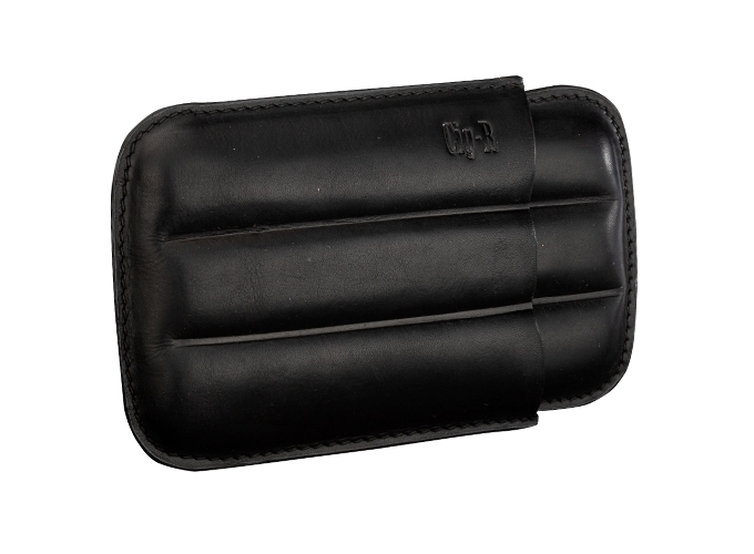 ETUI 3 CIGARES CUIR NOIR