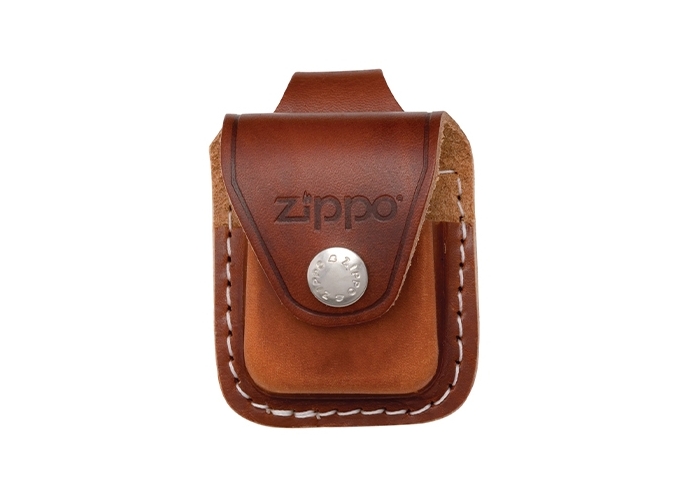 ETUI CUIR ZIPPO MARRON AVEC PASSANT ARRIERE (1)