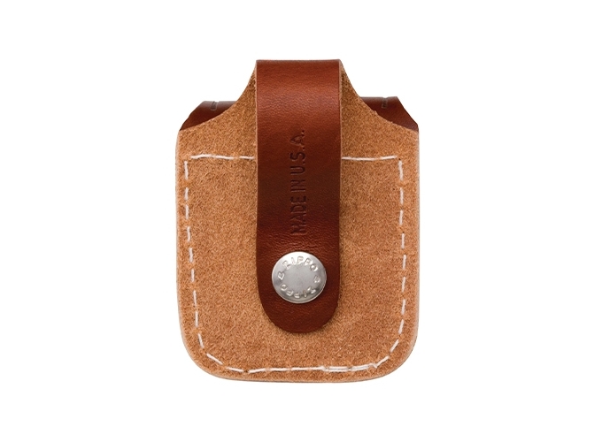 ETUI CUIR ZIPPO MARRON AVEC PASSANT ARRIERE (1)