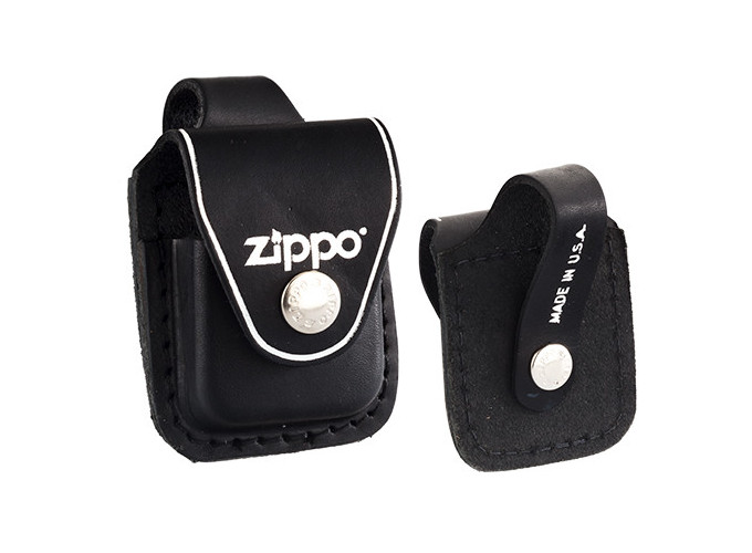 ETUI CUIR ZIPPO NOIR AVEC CLIP ARRIERE (1)