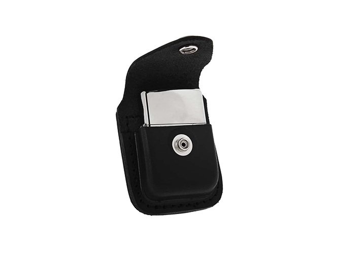 ETUI CUIR ZIPPO NOIR AVEC PASSANT ARRIERE (1)
