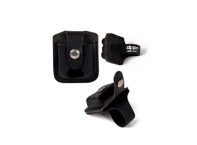 ETUI CUIR ZIPPO NOIR AVEC PASSANT ARRIERE (1)