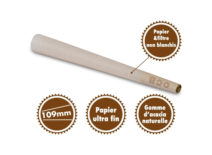 ETUI DE 3 CONES OCB VIRGIN 109mm (20)