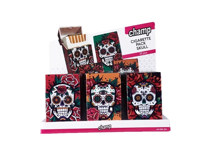 ETUI PAQ 20 CIGARETTES CHAMP TETE DE MORT (PR.12)