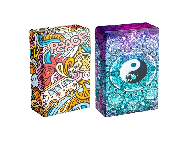 ETUI PLAST. PAQUET 20 CIGAR. DECOR PEACE  (PR.12)