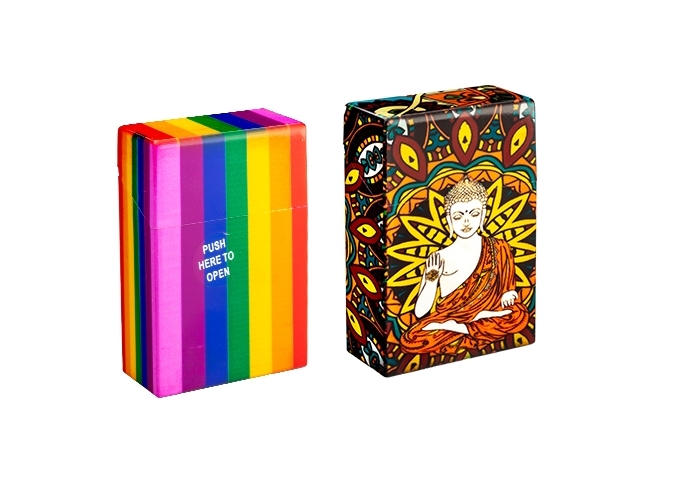 ETUI PLAST. PAQUET 20 CIGAR. DECOR PEACE  (PR.12)