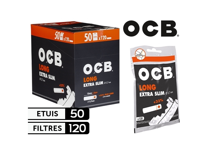 ETUI ZIP DE 120 FILTRES OCB 5.7mm EXTRA SLIM (50)