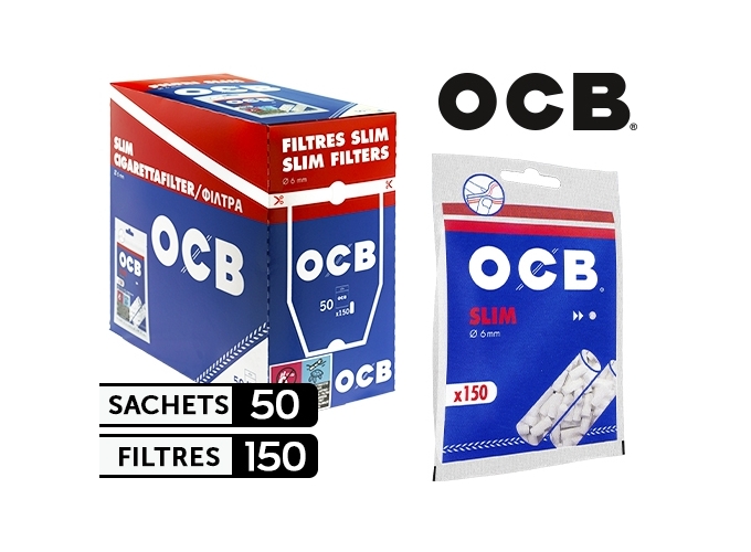 ETUI ZIP DE 150 BOUTS FILTRE OCB SLIM (50)