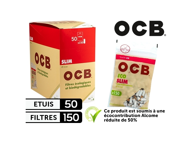 ETUI ZIP DE 150 FILTRES OCB 6MM BIODEGRADABLE (50)