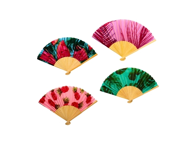 EVENTAIL BOIS 21CM 4 MODELES ASSORTIS (24)