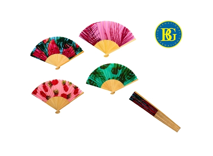 EVENTAIL BOIS 21CM 4 MODELES ASSORTIS (24)