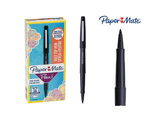 FEUTRE FLAIR ORIGINAL (NYLON) NOIR  (BTE.12)