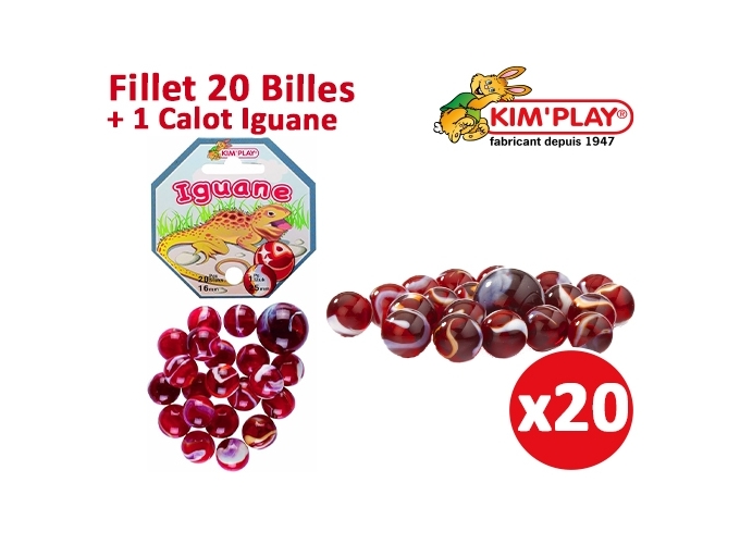 FILET 20 BILLES   1 CALOT IGUANE  (20)