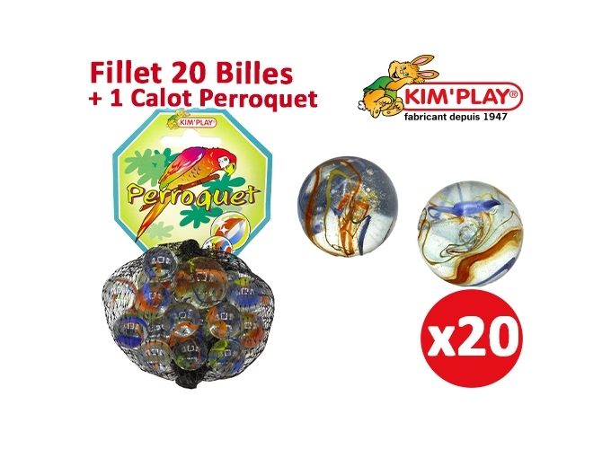 FILET 20 BILLES   1 CALOT PERROQUET (20)