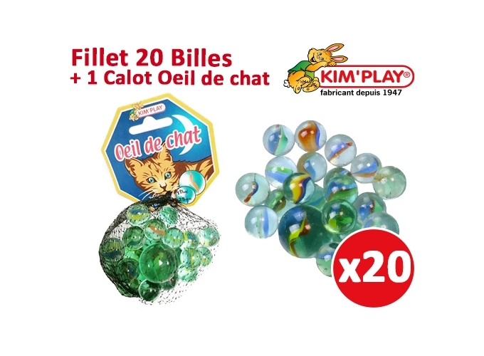 FILET 20 BILLES 16MM OEIL DE CHAT (144)