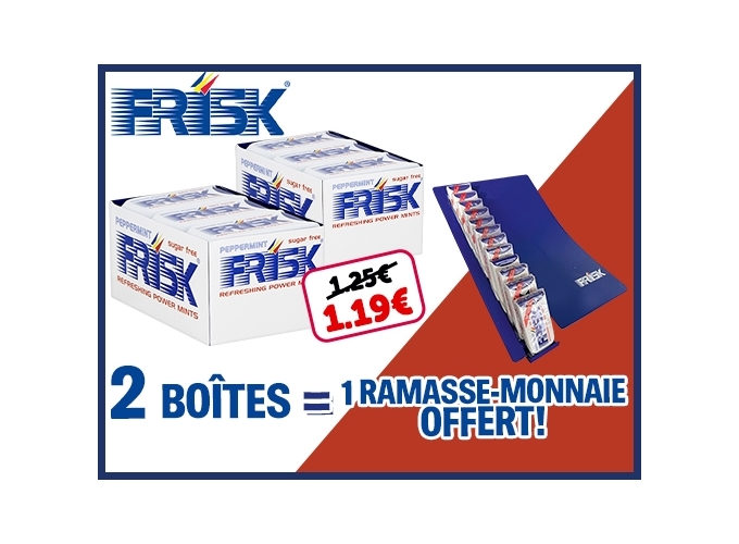 FRISK   2 BTES ACHETEES égale 1 RAMASSE MONNAIE OFFERT