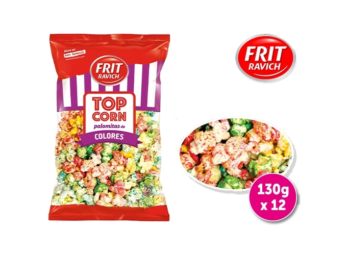FRIT RAVICH SACH. 130g POP CORN SUCRE COULEUR (12)