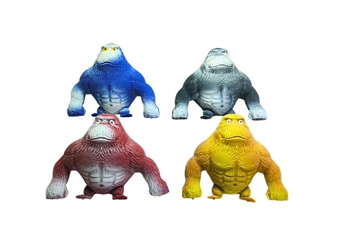 GORILLE ANTISTRESS STRECHY 13CM 4 COULEURS ASS.(8)