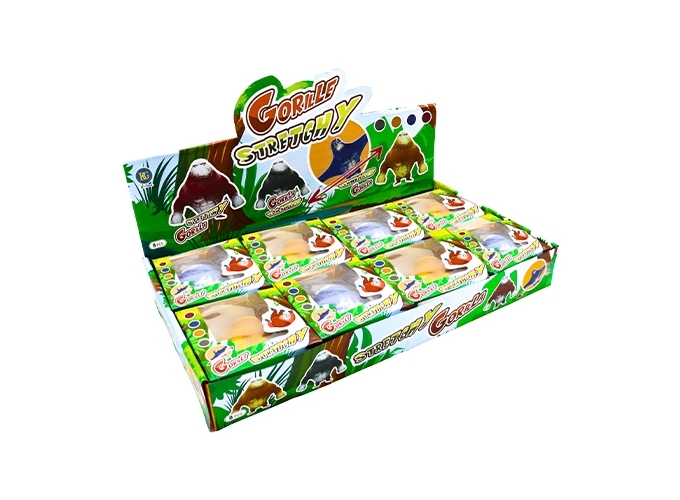 GORILLE ANTISTRESS STRECHY 13CM 4 COULEURS ASS.(8)