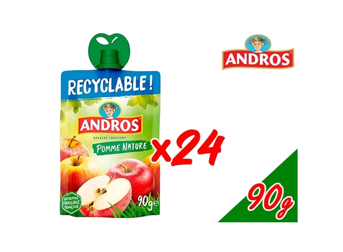 GOURDE ANDROS COMPOTE POMME 90 g (24)