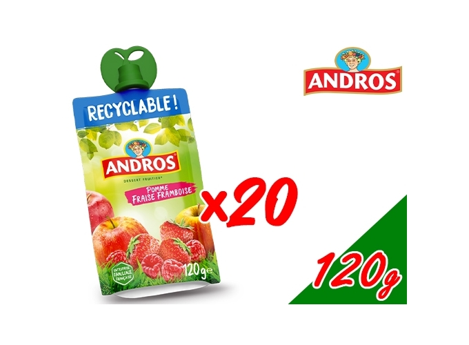 GOURDE ANDROS COMPOTE POMME FRAISE FRAM 120g (20)